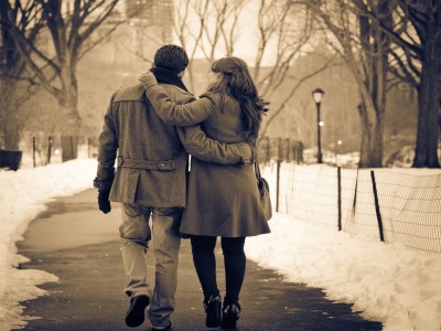 Couple In Park Valentines Day Couple In Park Valentines Day